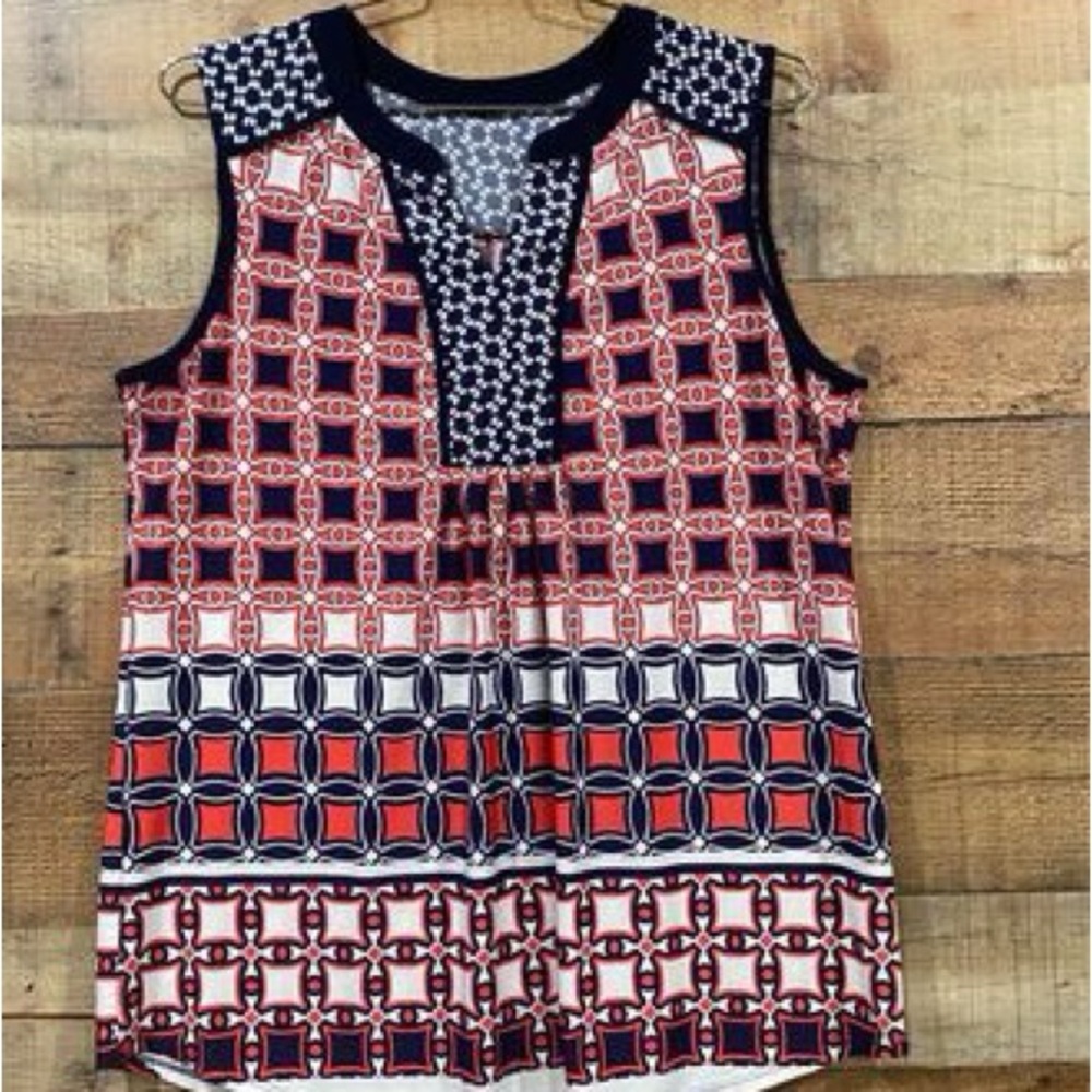 Lane Bryant Sleeveless Patterned Top Size 1X